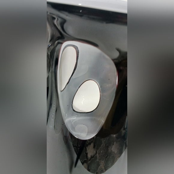 BUNDLE Vintage Murano Art Glass black/white/clear Hand Blown Pitcher & bowl… - Picture 6 of 12